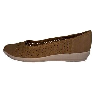 Easy Spirit Womens Size 9.5 Wide Flats Shoes Slip Ons Loafers Seaviens Brown New